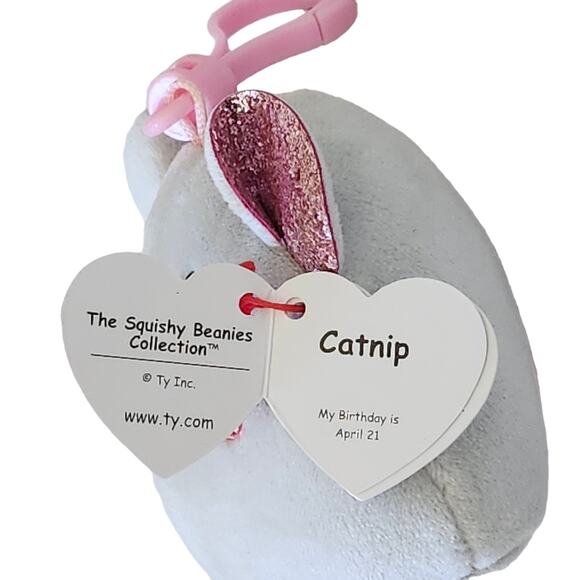 TY Mini Beanie Squishies (Squish-A-Boos) Plush - CATNIP the Mouse (3 inch) - Picture 4 of 9